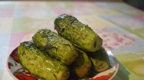 Country recipe of salted cucumbers