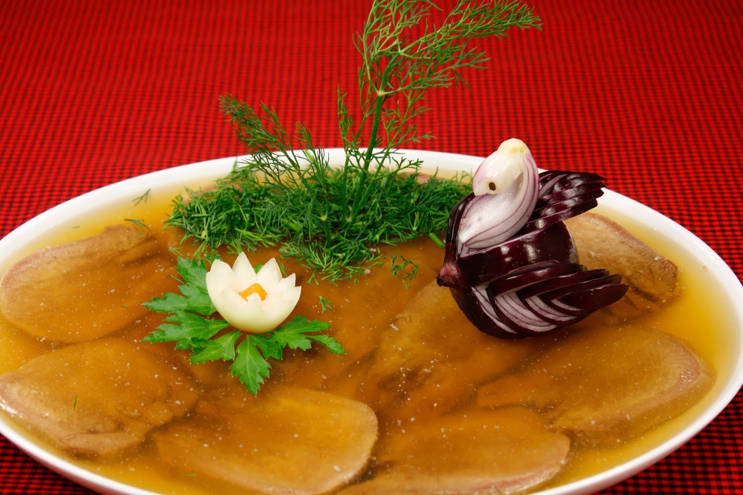 Recipes of various aspic from pork tongue: with mushrooms, vegetables, eggs