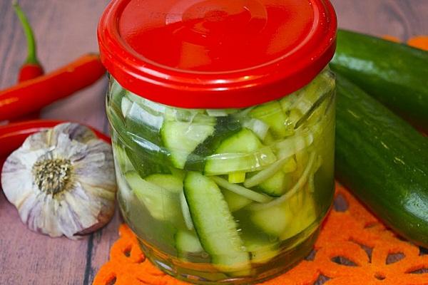 Ladies fingers for winter - how to make a salad of overgrown cucumbers, a step by step recipe with photos