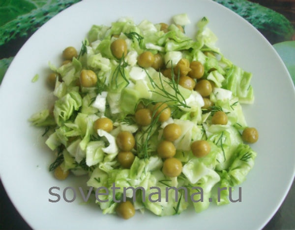White cabbage salads immediately eat