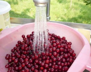 A simple recipe with step-by-step photos of cooking red winter cherry jam with pits for winter