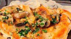 Курочка приготовленная с грибами в духовке Мясо курицы с шампиньонами в духовке