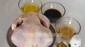 Marinade with soy sauce for chicken