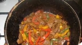 Thai meat with vegetables - a classic recipe with step by step photos of how to cook beef with bell pepper and soy sauce at home