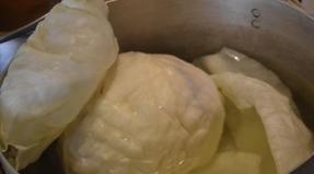 Chinese cabbage rolls with minced meat and rice in a slow cooker