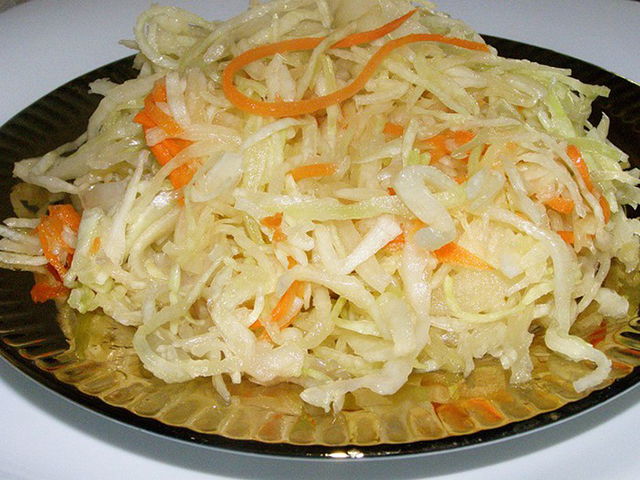 Delicious crispy sauerkraut in brine