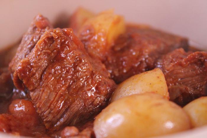 Beef stew in a pan