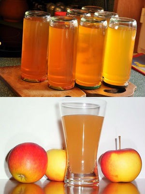 Homemade apple juice for the winter