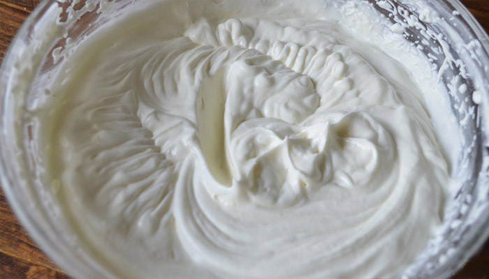 A selection of recipes and desserts with cream of condensed milk and sour cream