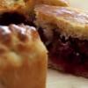 Puff pastry pie with cherry jam