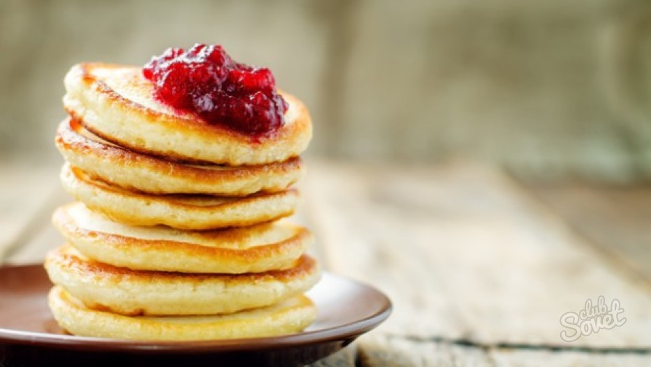 Tasty and lush pancakes on water and yeast