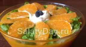 Salad with tangerines “Cheerful New Year” Delicate salad with chicken and tangerines