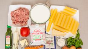 Cannelloni with minced meat, recipe in the oven What sauces are served with cannelloni