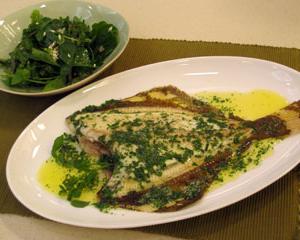 Appetizing flounder baked in the oven